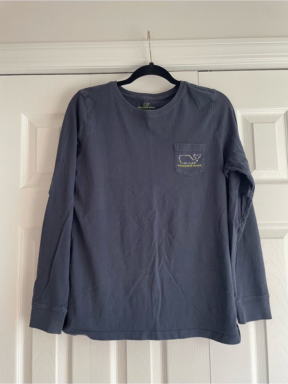 Vineyard Vines Long-Sleeve Pocket Tee — Navy Blue